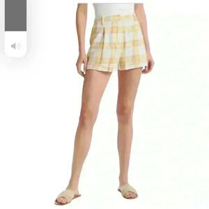 rag & bone Ivy Plaid High Waist Cotton Shorts
Size 4 YELLOW PLAID NWT